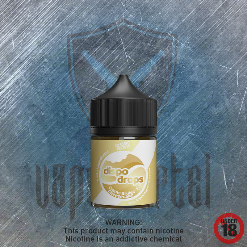 Dispo Drops: Creme Brulee Cheesecake MTL/Nic Salt Longfill