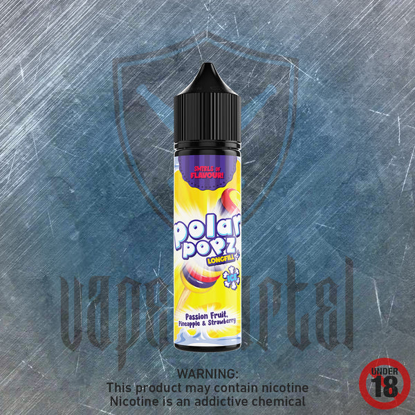 Polar Popz: Passionfruit, Pineapple & Strawberry MTL/Nic Salt Longfill